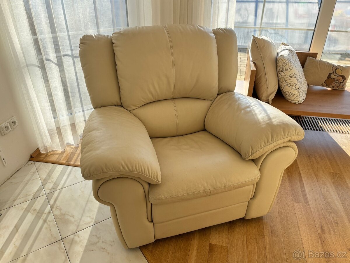 Kožené polohovací křeslo