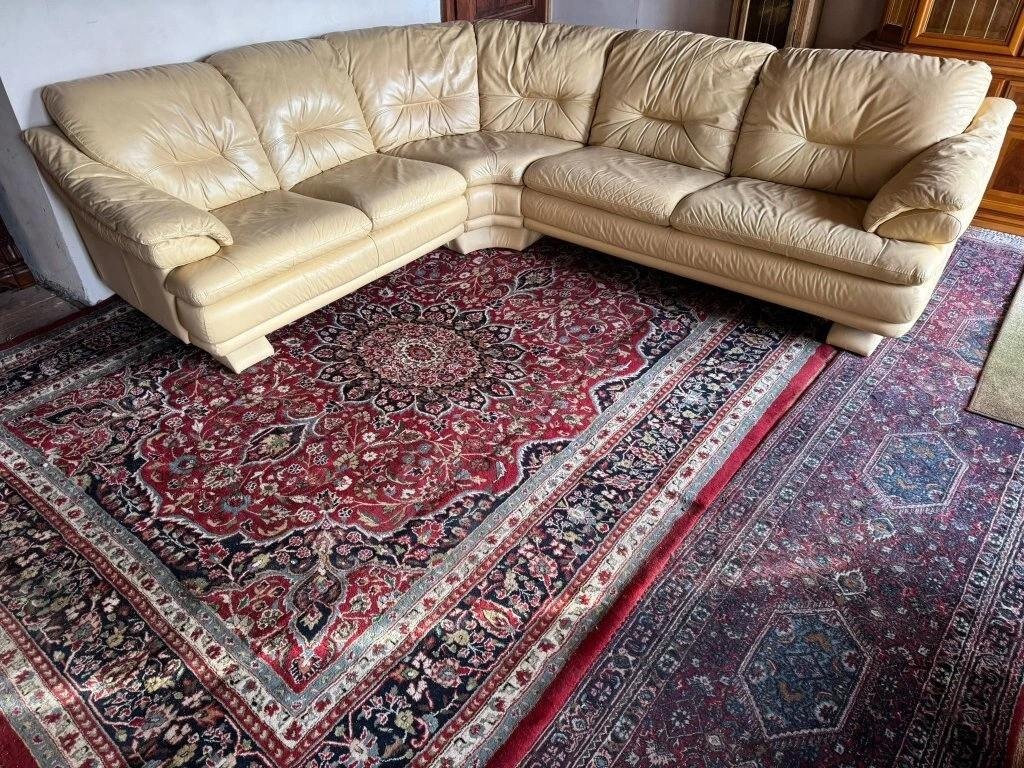 Rohová kožená sedací souprava, 3245