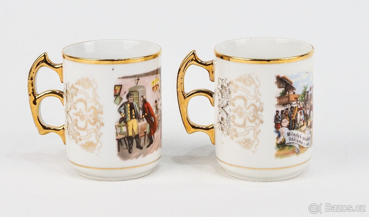 Párové secesni hrnečky prodana nevěsta