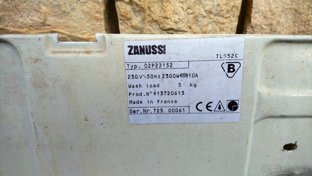Díly Pračka Zanussi TL 552C  horní plnění jen díly TL552C