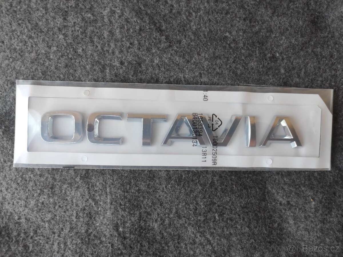 Prodám nový nepoužitý chromový nápis Skoda Octavia 3