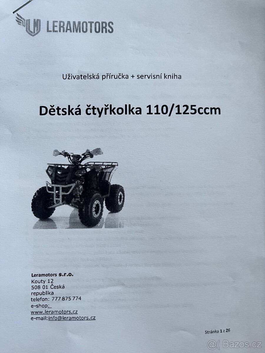 Dětská čtyřkolka 110/125 cm