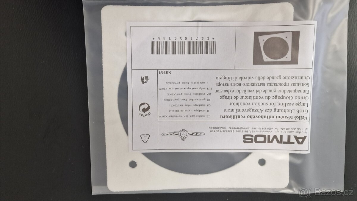 ATMOS - Velké těsnění odtahového ventilátoru - bílé - S0163