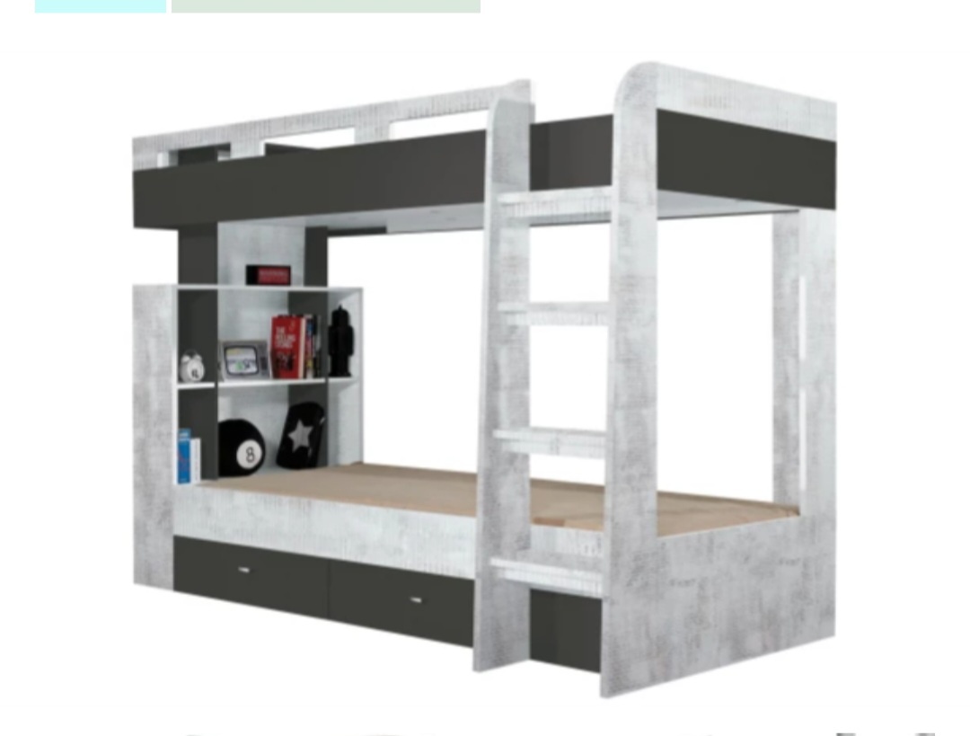 Dvoupatrová postel se zásuvkami