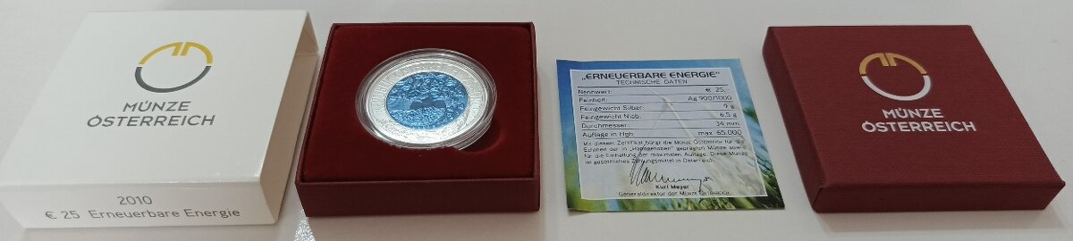Bimetalová mince 25 euro Rakousko 2010