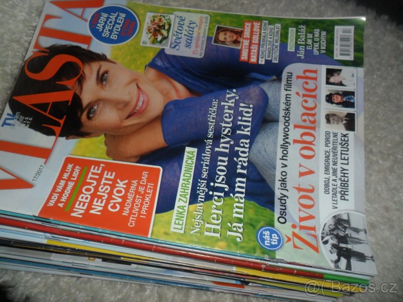 Prodám časopisy Vlasta r. 2010, 2014,2015, 2017, 2018, 2023