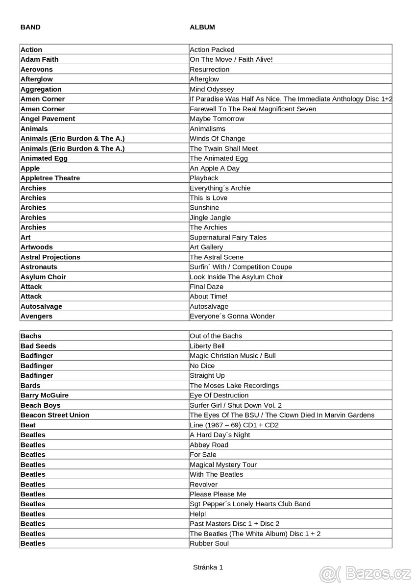 600 originálních CD s hudbou 60. let