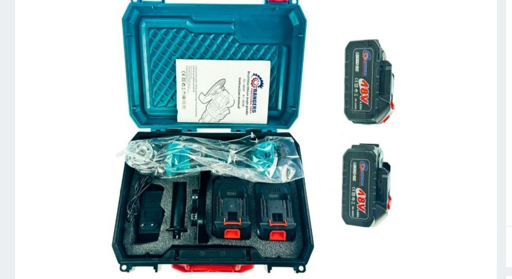 AKU úhlová bruska 125mm 18V + 2 x baterie 4 Ah (bez uhlíkový