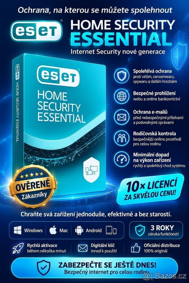ESET Security Essential 1PC/3roky Okamžité doručení