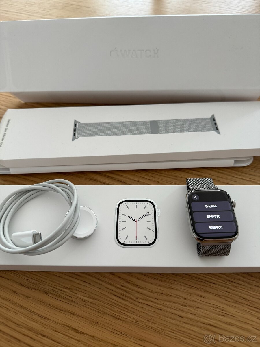 Hodinky Apple Watch 7 45mm cellular - nerezová ocel