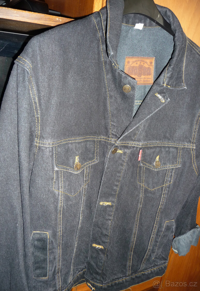 Bunda - džíska jeans riflová pánská černá - vel.XL