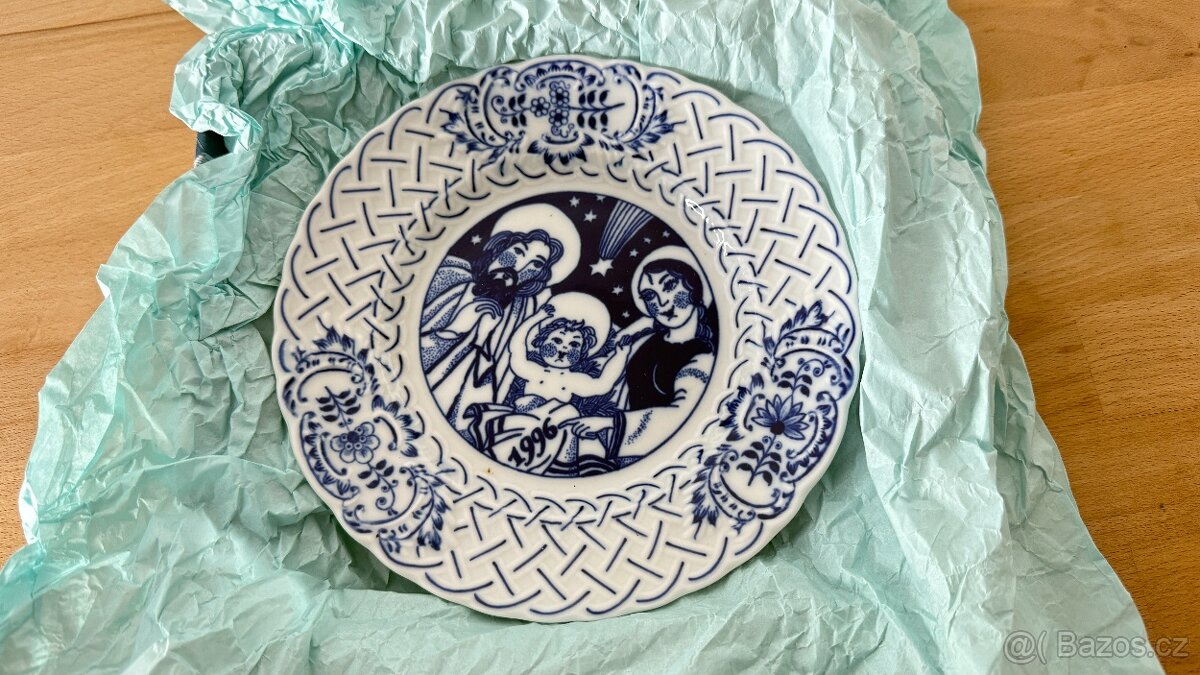 Cibulák - výroční závěsný talíř 1996, Český porcelán Dubí