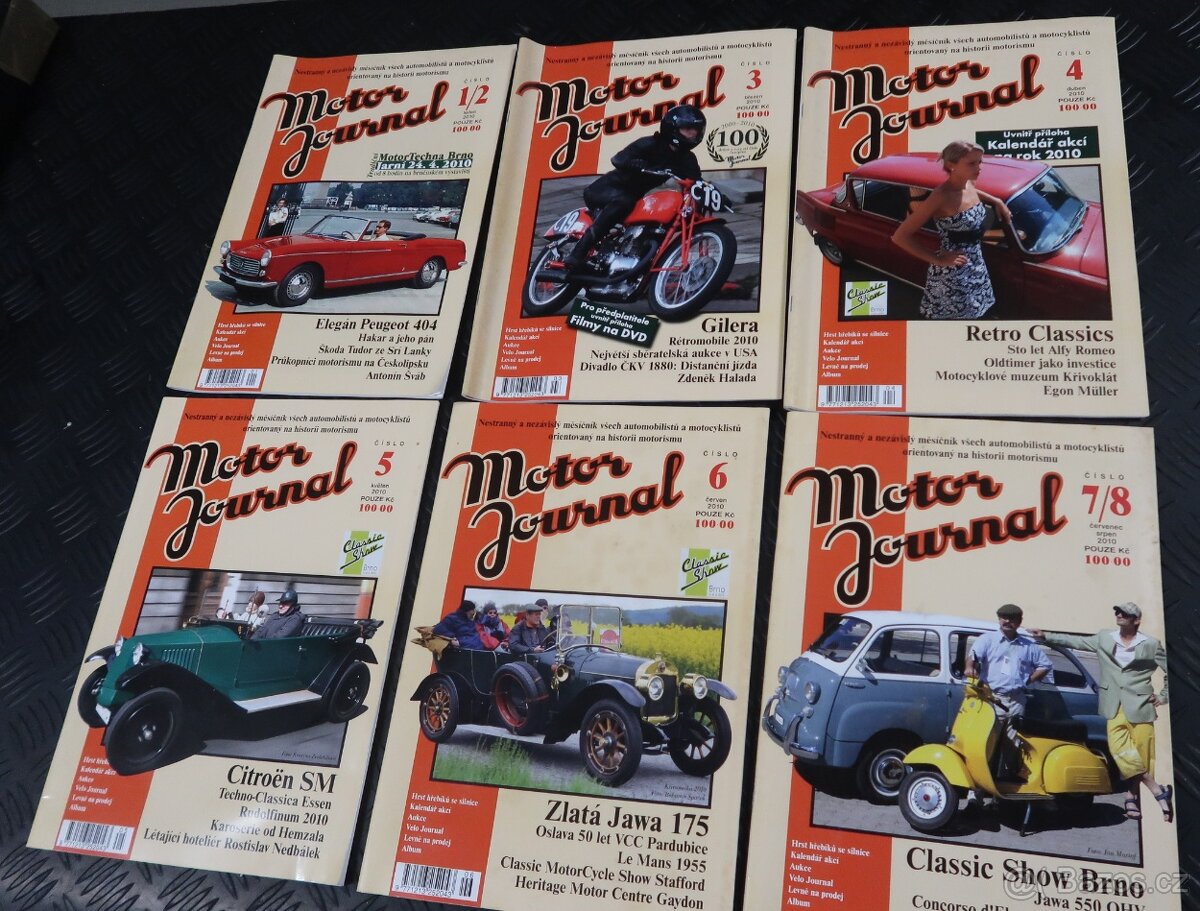 ROČNÍK 2010 MOTOR JOURNAL, ŠKODA 1000 MBX, VESPA, PRAGA RN,