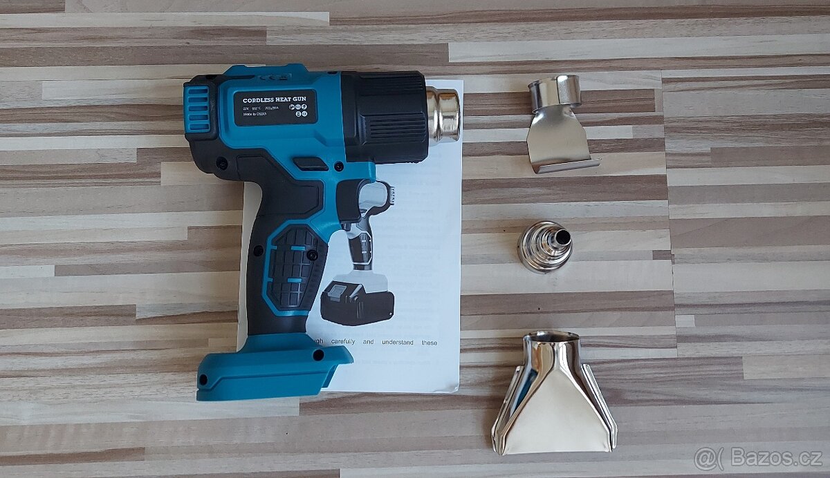 Aku horkovzdušná pistole+trysky, pro Aku Makita 18V,NEW.