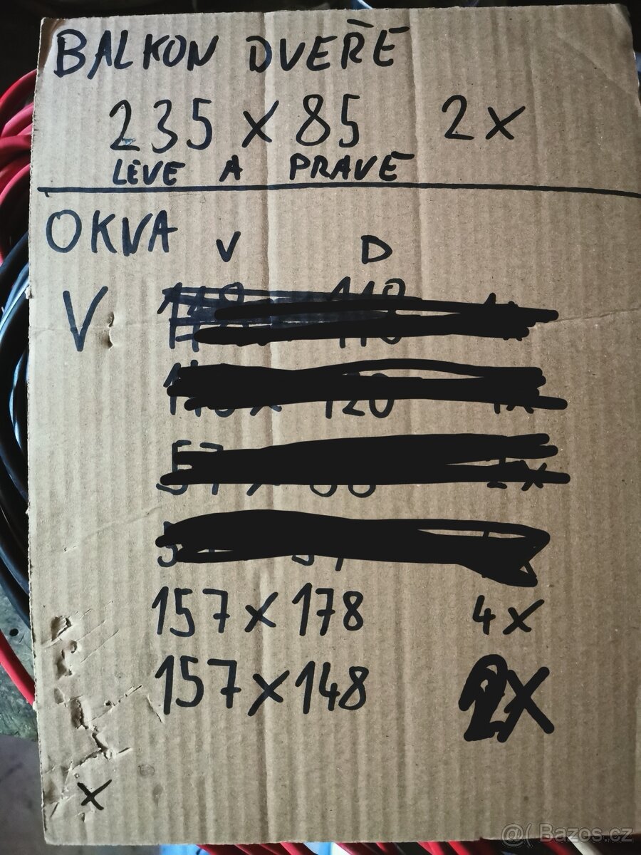 Prodám plastová okna a balkonove dveře