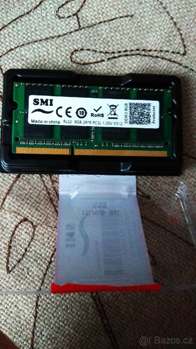 Prodám - vyměním paměť DDR3 8GB PC3L 1,35V do ntb