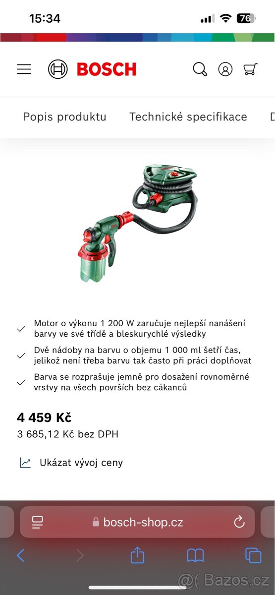 Bosh stříkací postile s kompresorem