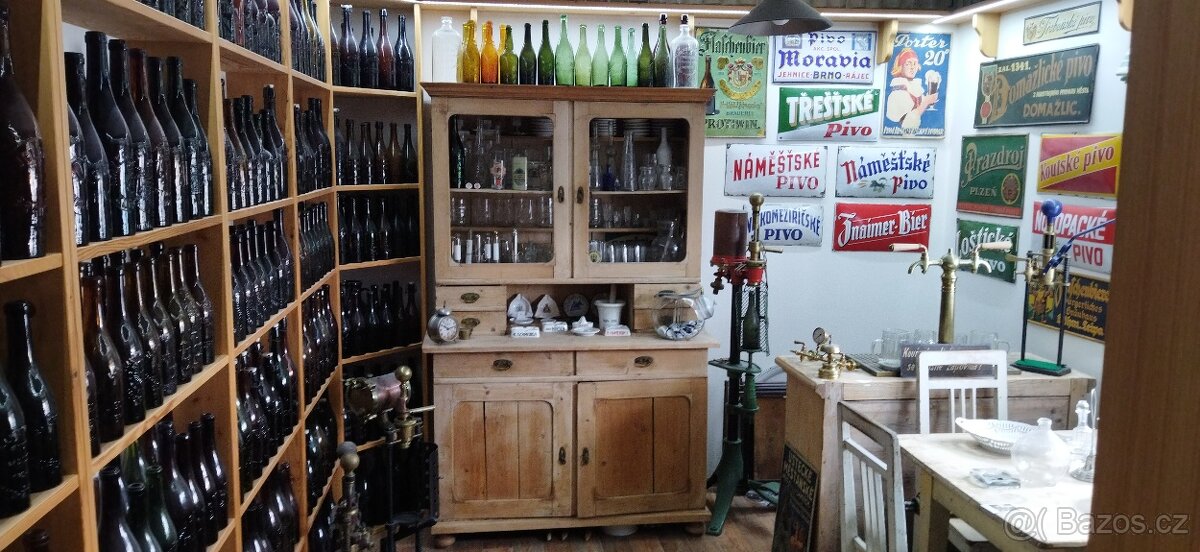 Pivní láhve, sklenice, cedule, půllitry - tel - 797 647 166