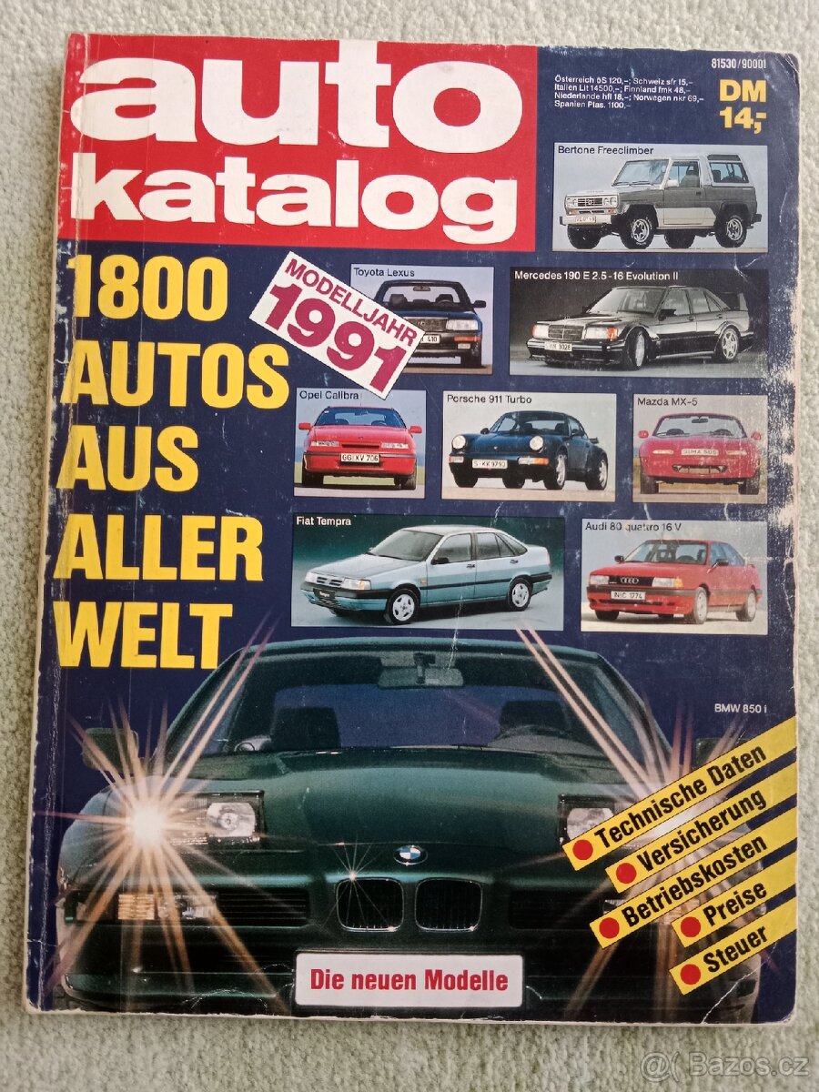 Auto katalog 1991, katalog světové produkce, 1800 modelů