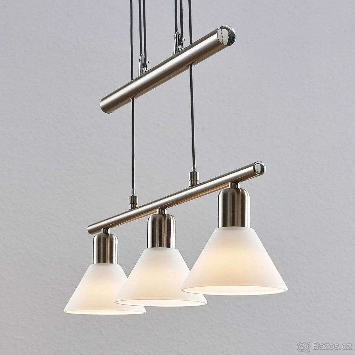 Závěsné svítidlo – 3 světla, nikl + LED žárovky