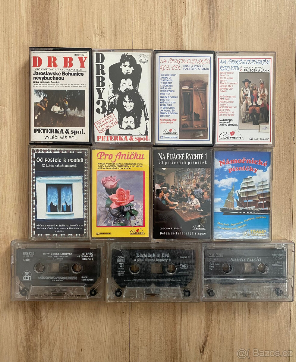 Audio kazety z vydavatelství Carmen (11ks)