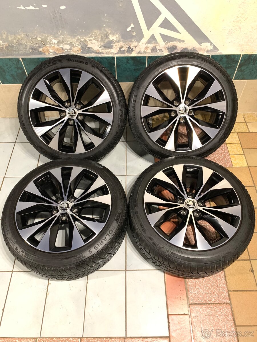 Alu kola Škoda R18 5X112 ZÁNOVNÍ ZIMNÍ PNEU 235/45 R18 8,5mm
