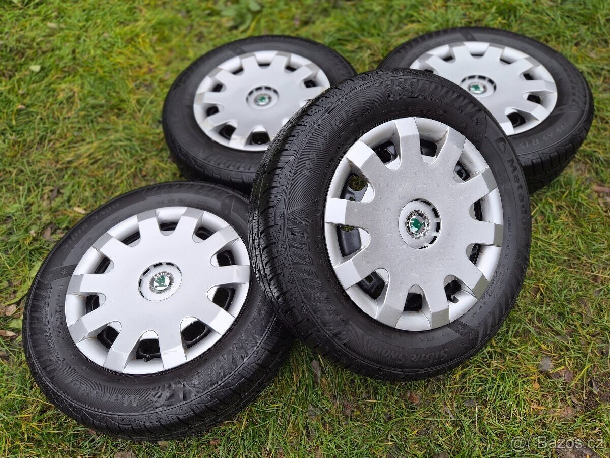 Kompletní zimní ocelová kola ŠKODA - 195/65 R15 - 5x100
