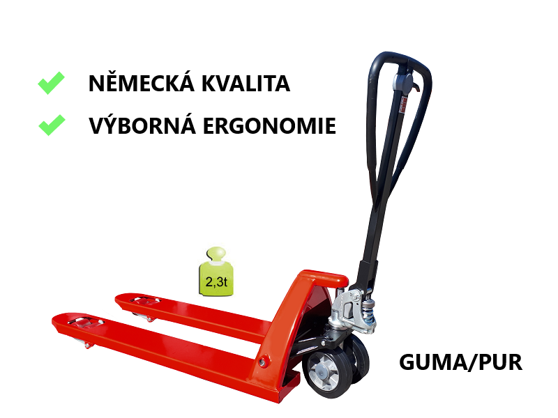 Paletový vozík GUMA/PUR - 2300 kg, evropský výrobce