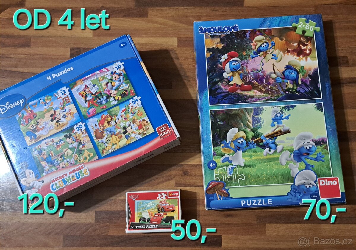 Puzzle pro děti od 3, 4, 5, 6, 7 let, cena vždy na fotce