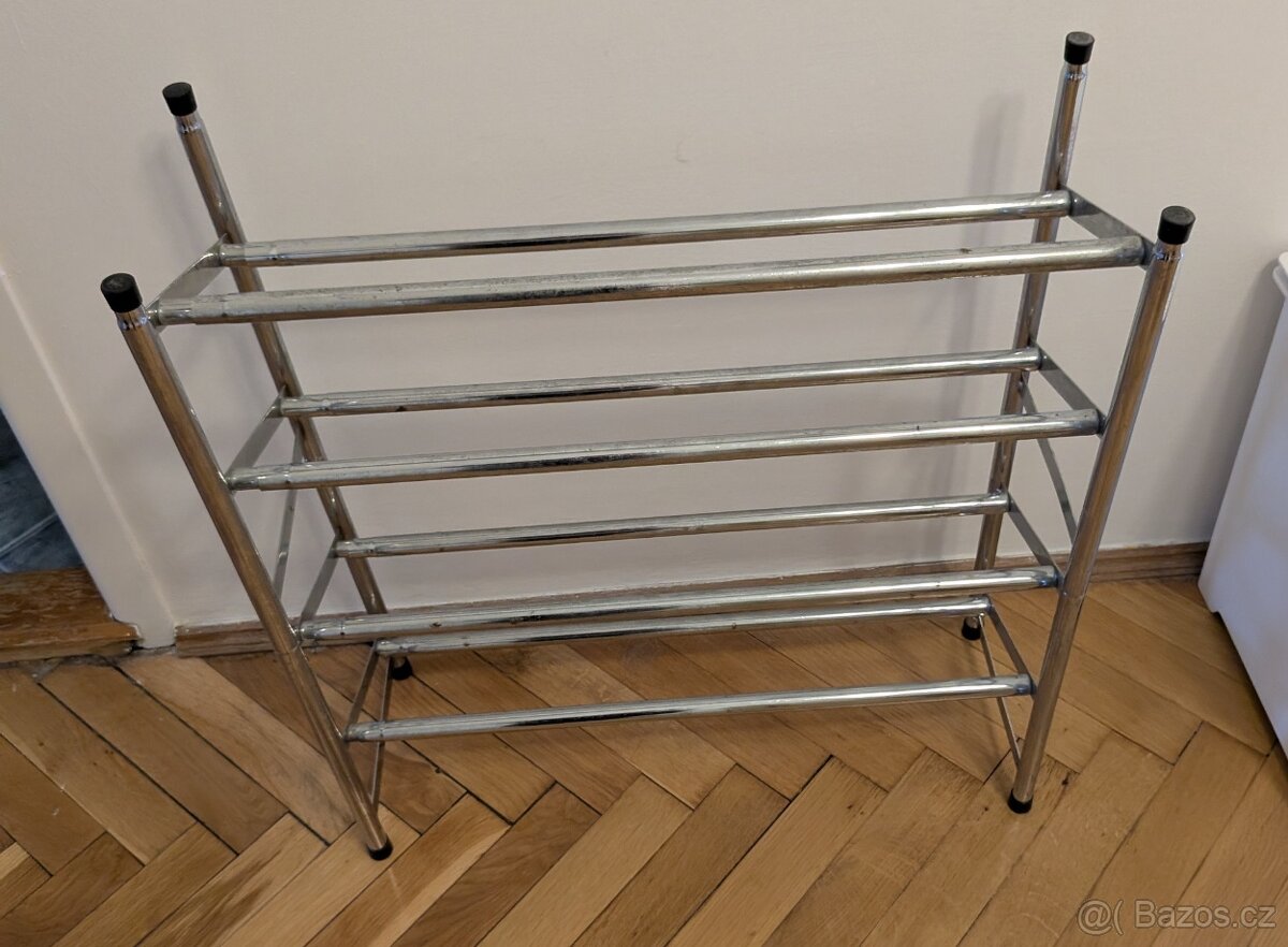 skládací botník chrom