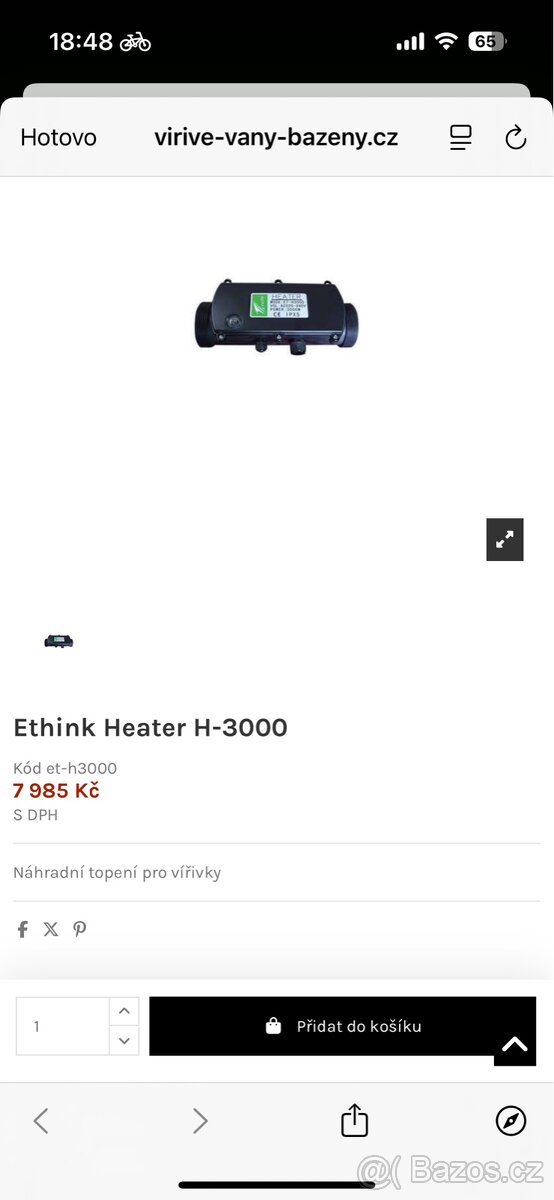 elektrický ohřívač Ethink, model ET-H3000