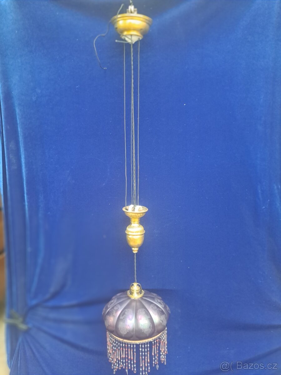 Stahovací lampa - irisované sklo
