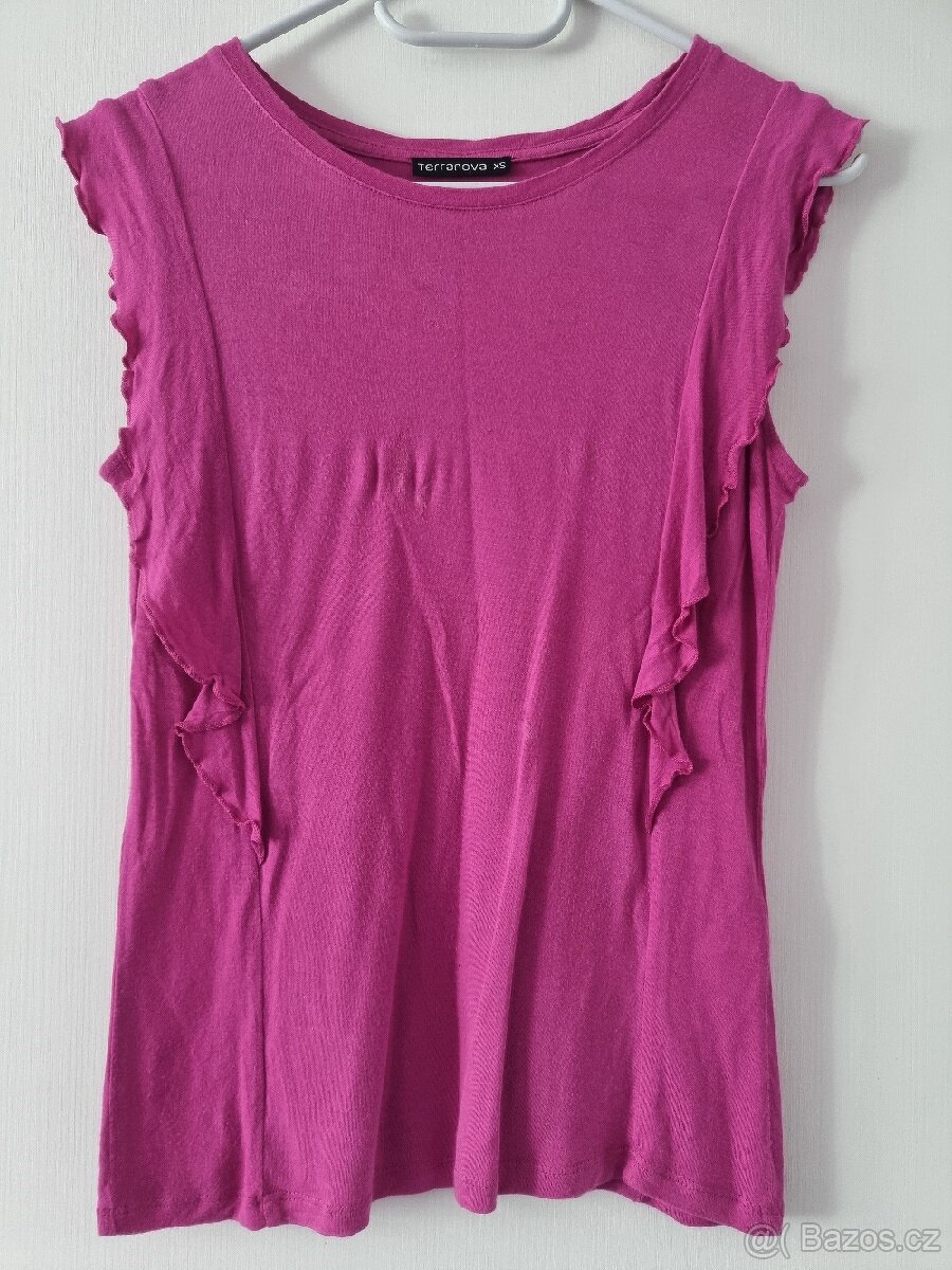 Dámské triko s volánky XS