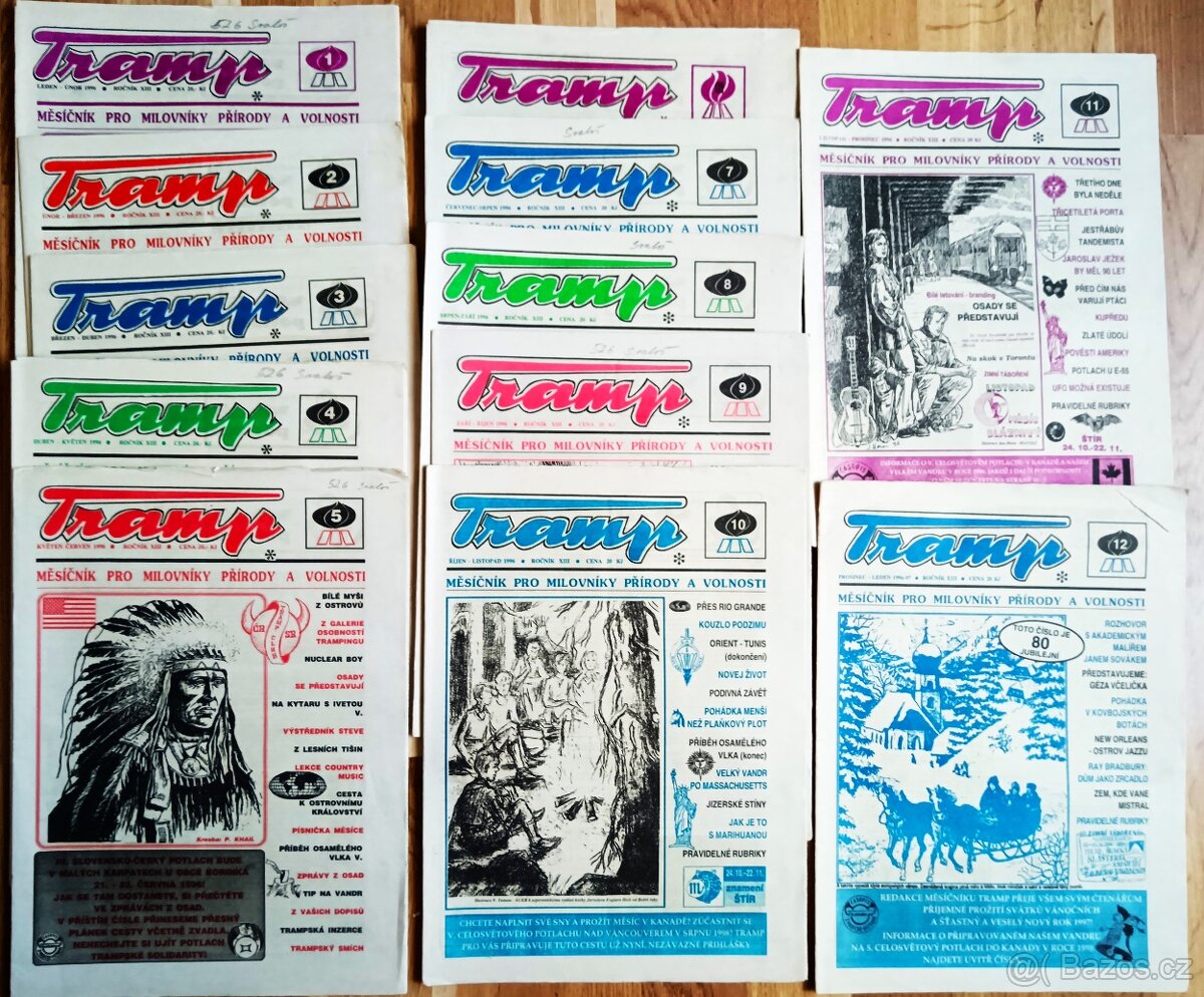 Časopisy Tramp 1996, 1991,1971, 1995, 1991, 1998.
