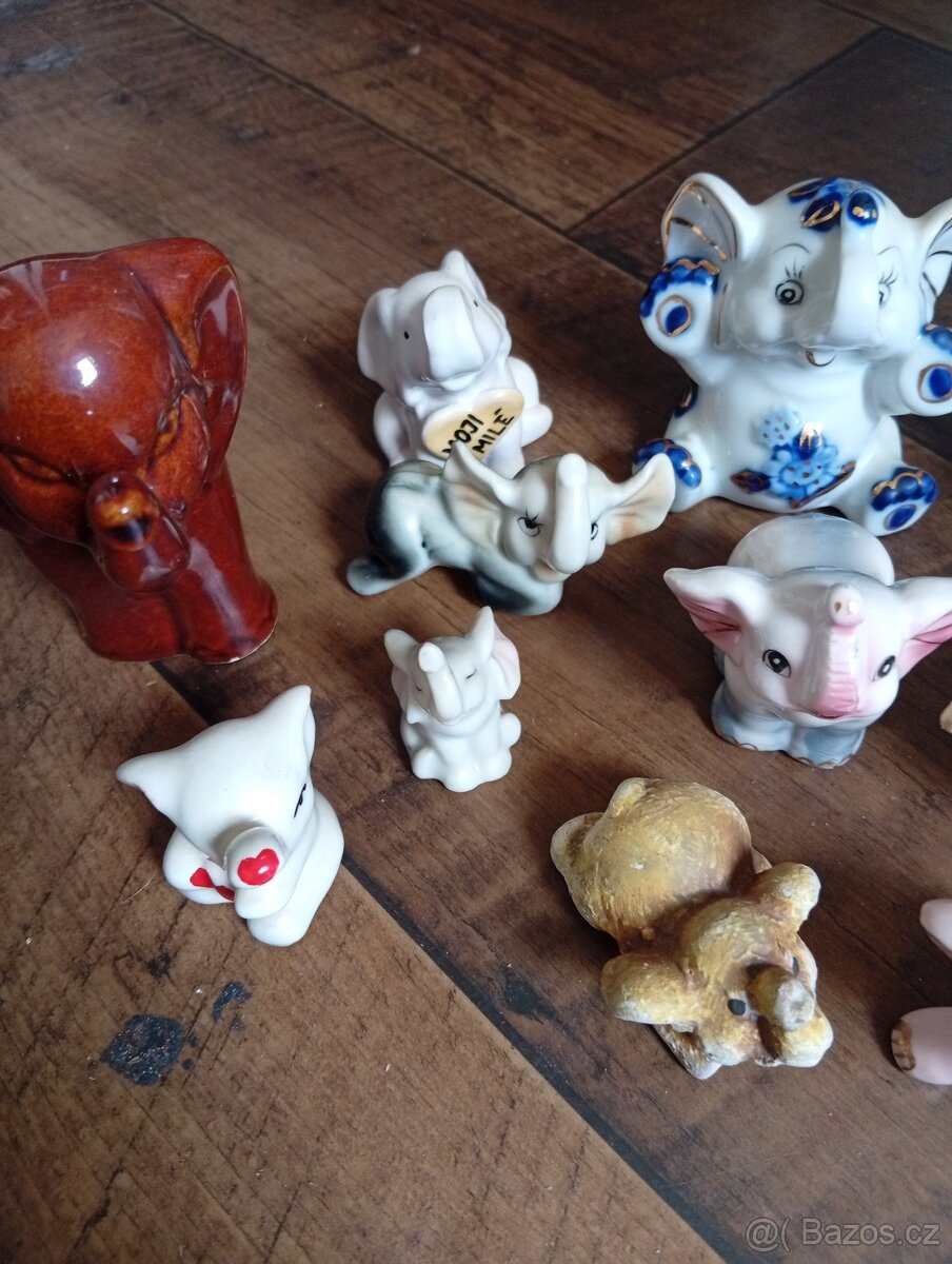 Keramika,sloni, různé keramické drobnosti