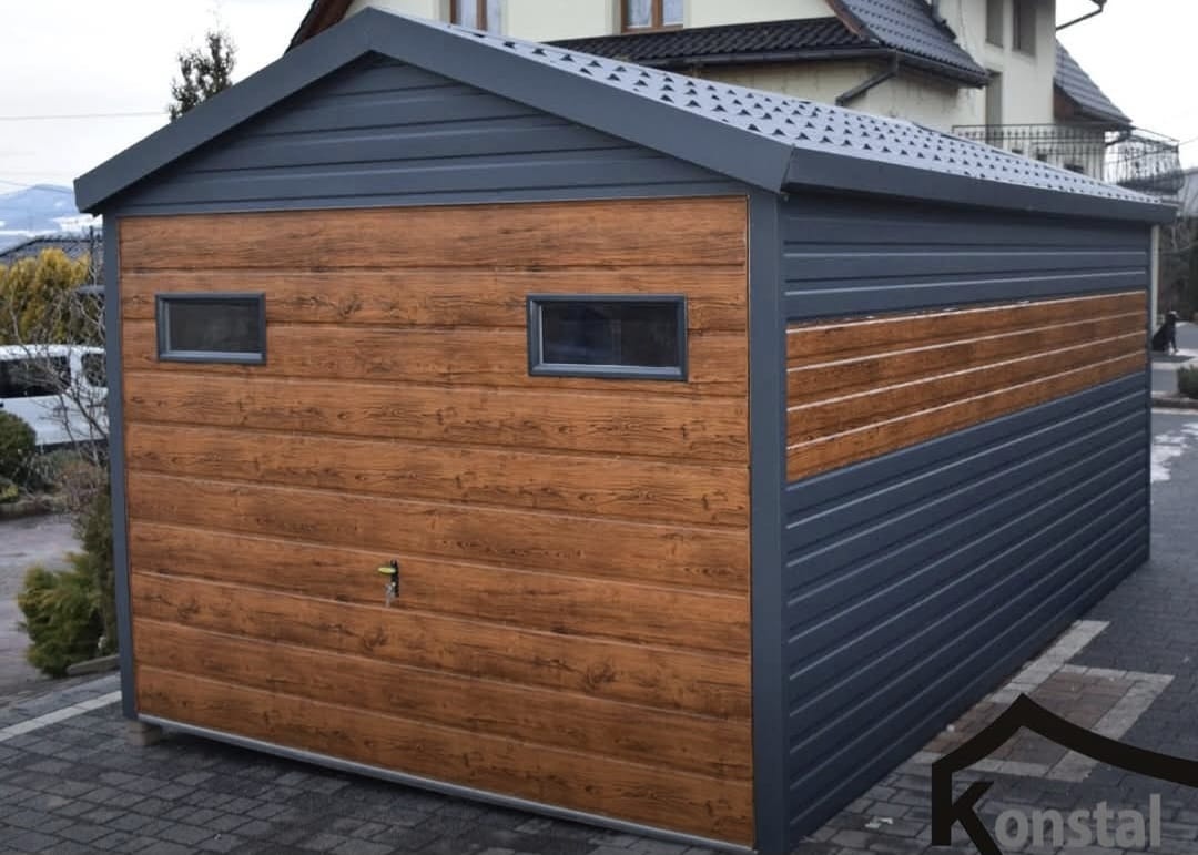 Moderní Pechová garáž 3x5 Bicolor