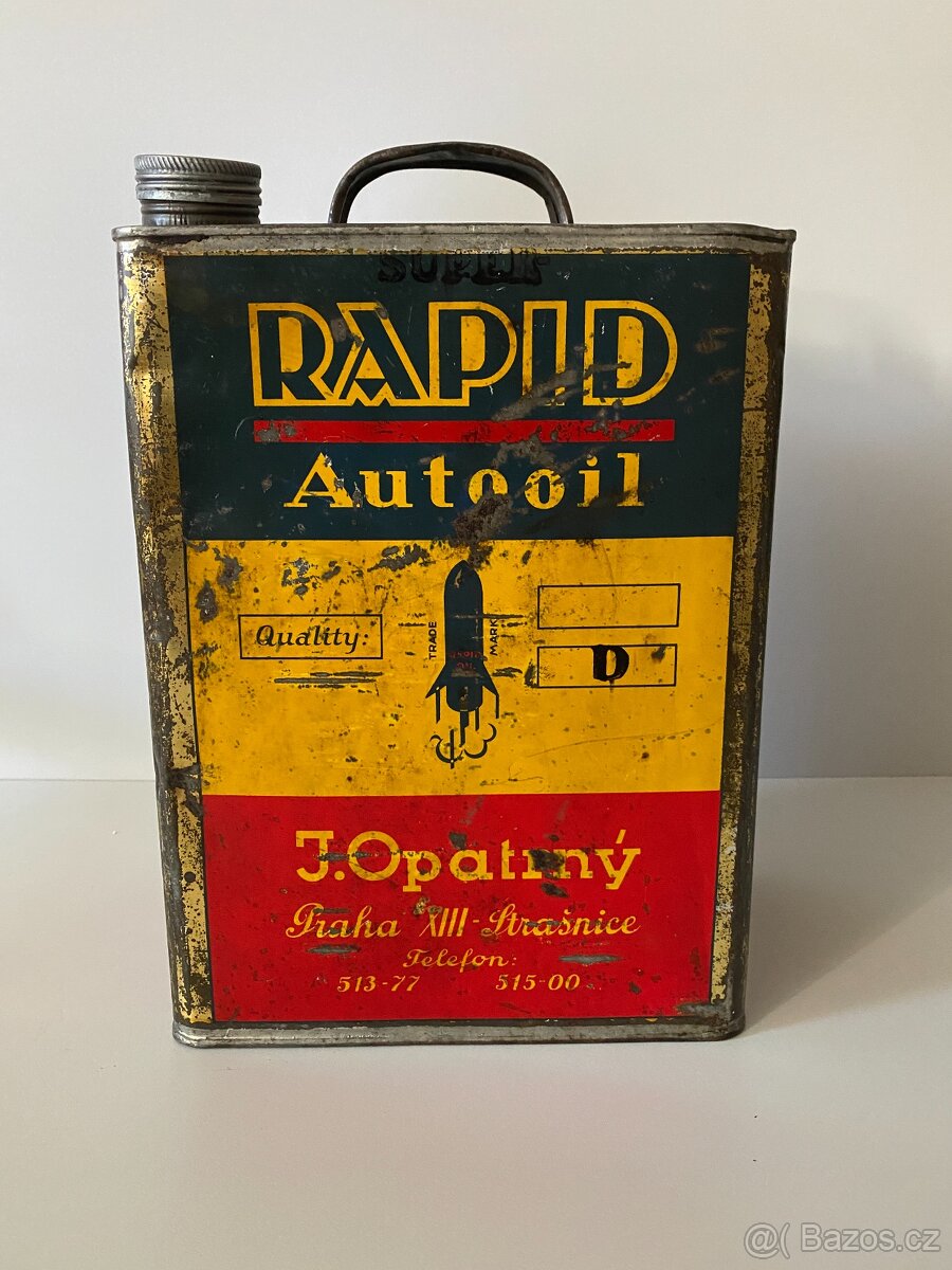 plechovka od oleje stará plechovka olej mazivo