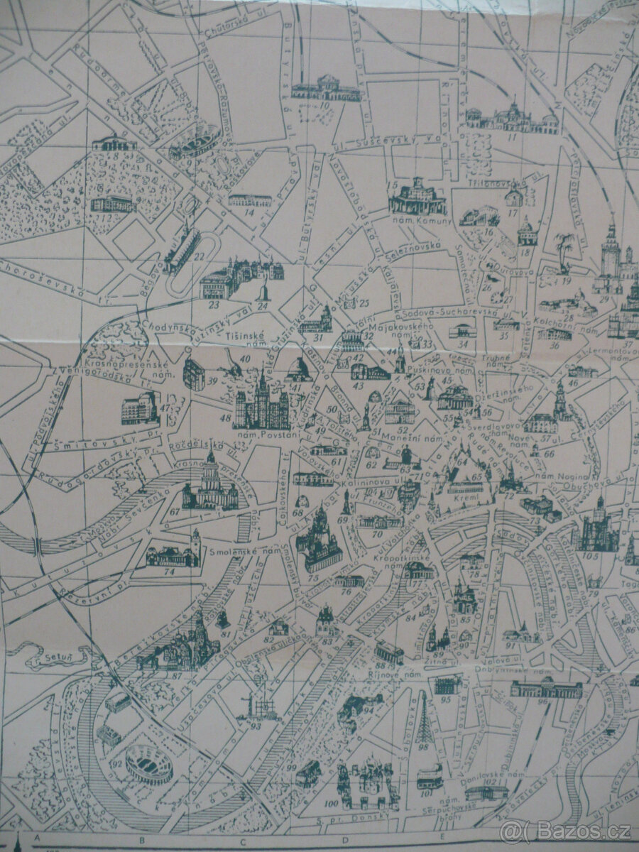 Mapa Moskvy + kapesníček.
