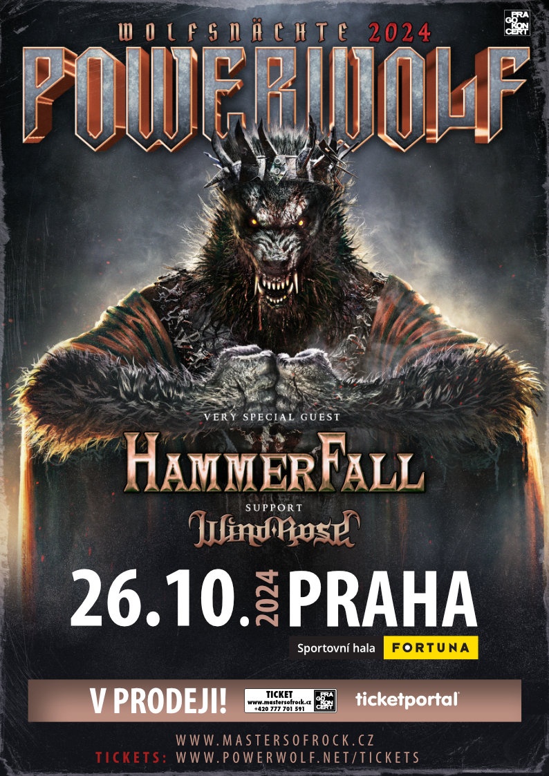 2x POWERWOLF + HAMMERFALL (STÁNÍ U PÓDIA) - PRAHA