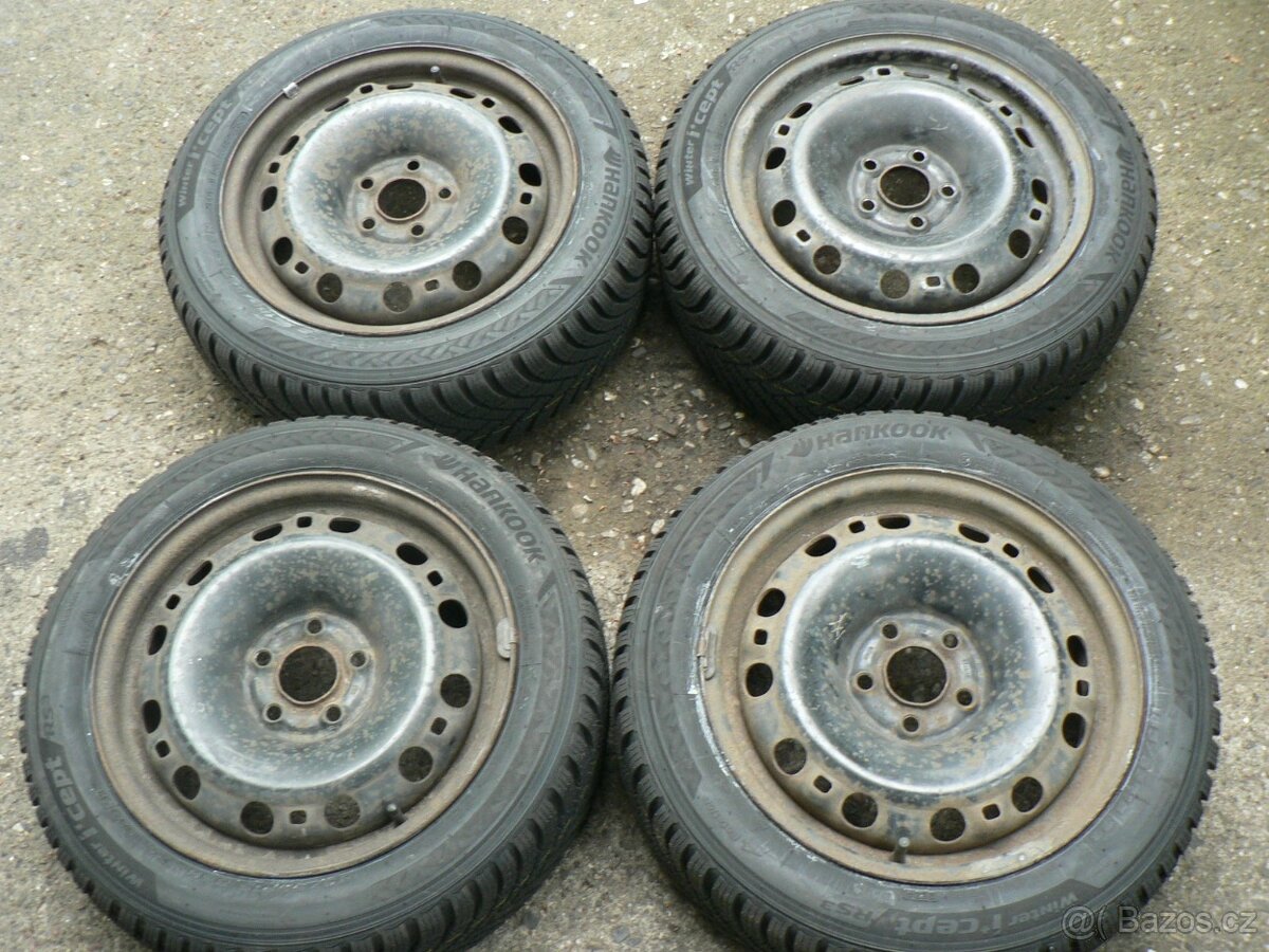 kola plechy R15 škoda 5x100 nové pneu 185/55/15
