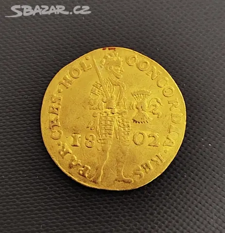 Zlatá mince, Nizozemí, 1 dukát 1802