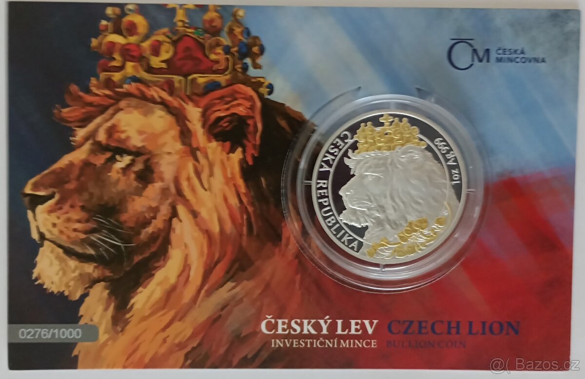 Český lev 2021 selektivní pozlacení, číslován