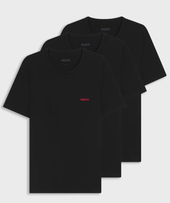 3x černé tričko HUGO BOSS (3-pack) - vel. M, L