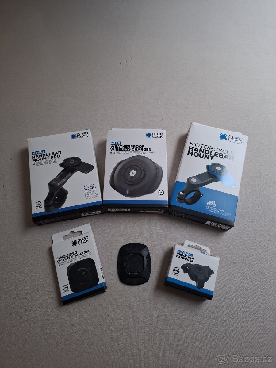 Quad Lock mix držáky, samolepky