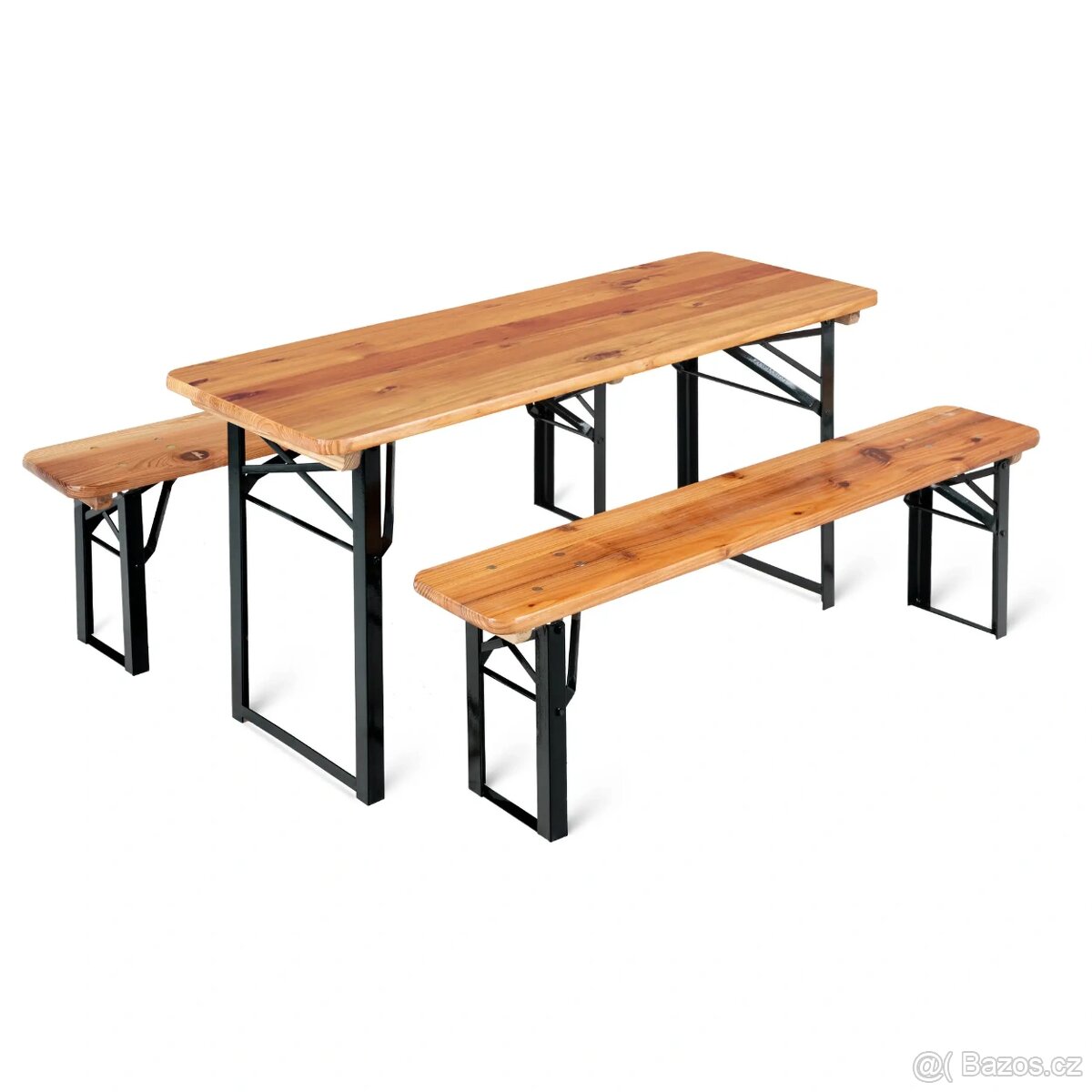 Venkovní dětský skládací set stolu a lavic , dřevo/kov,nové