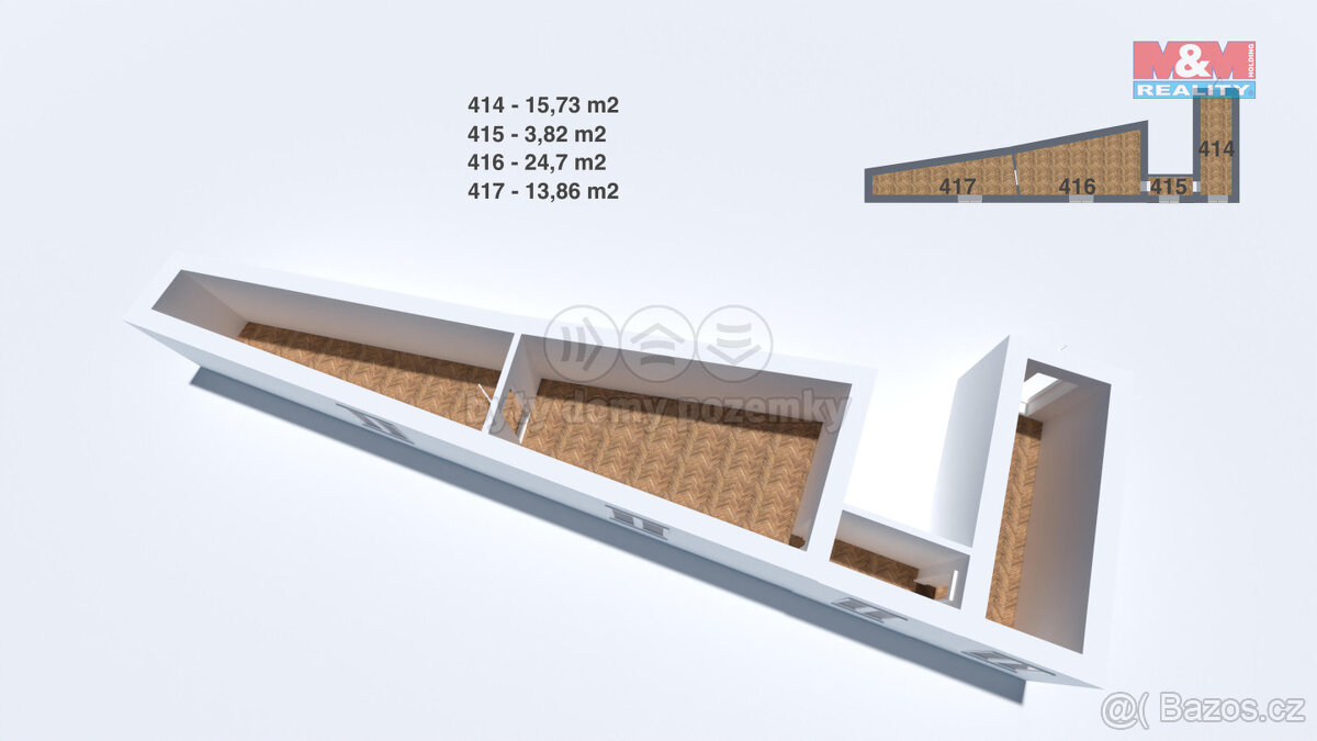 Pronájem kancelářského prostoru, 54 m², Praha
