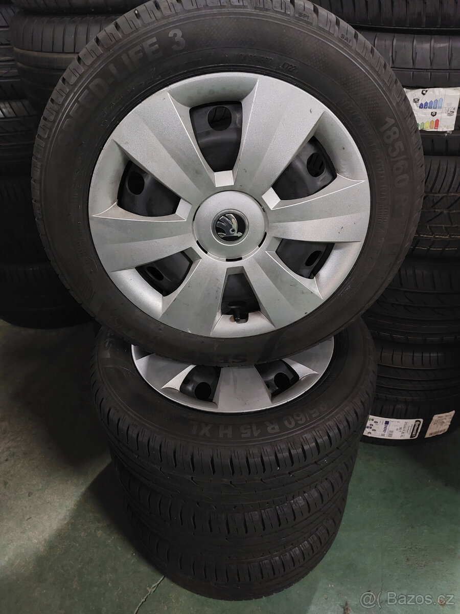 Kompletní kola 15" na Škoda Fabia 3 letní pneu