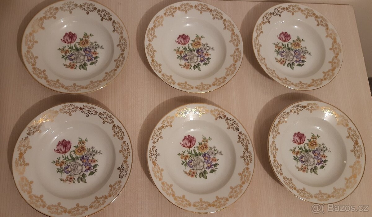 Porcelánové zdobené hluboké talíře