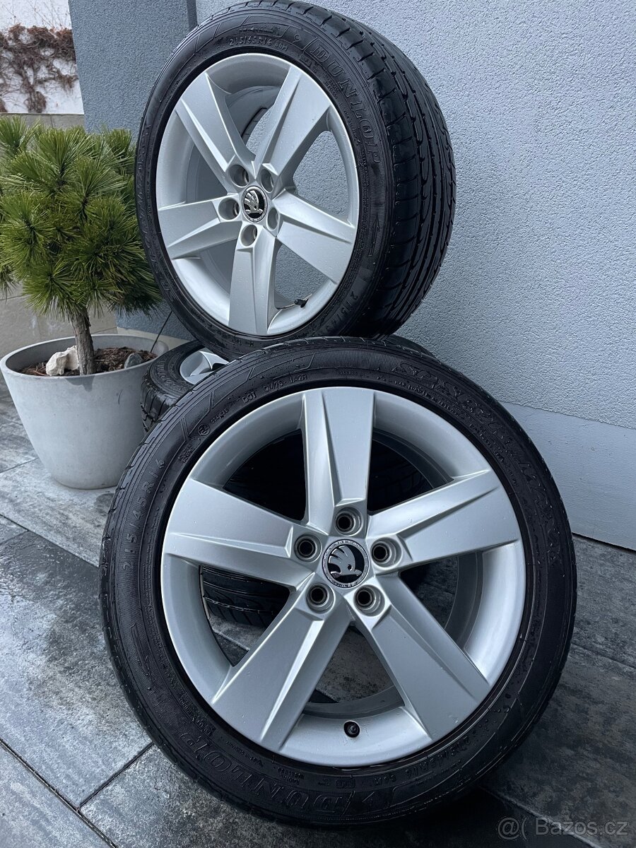 5x100 215/45 R16 letní sada - originál Škoda