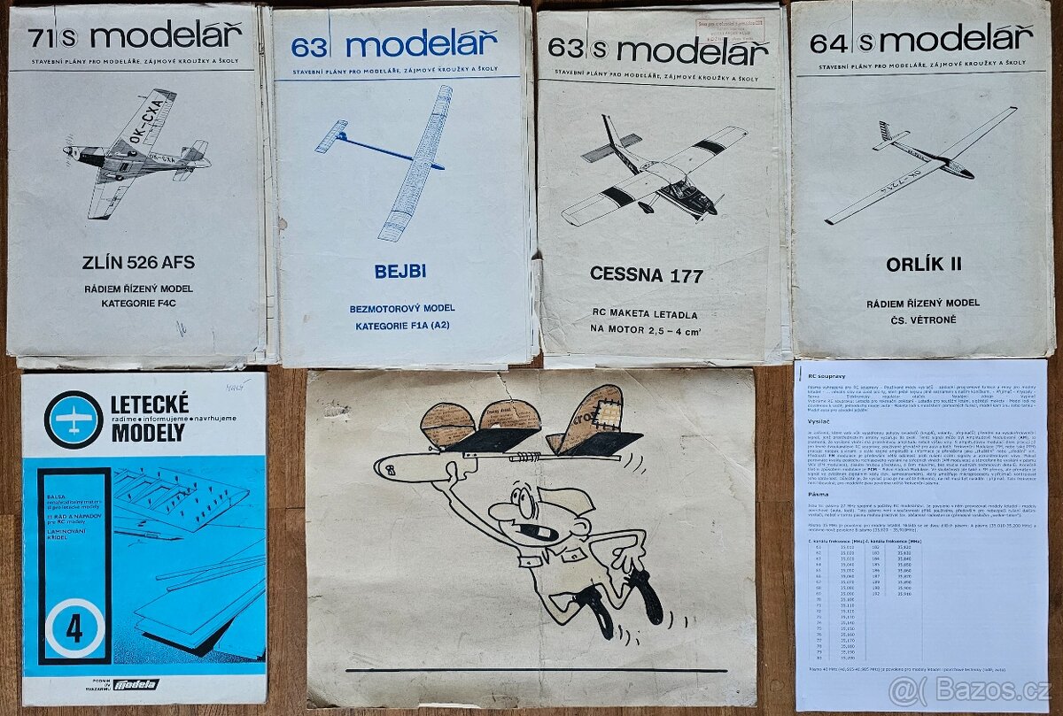 Modelářské plánky č.46S, 63, 63S, 64S, 71S + obrázek
